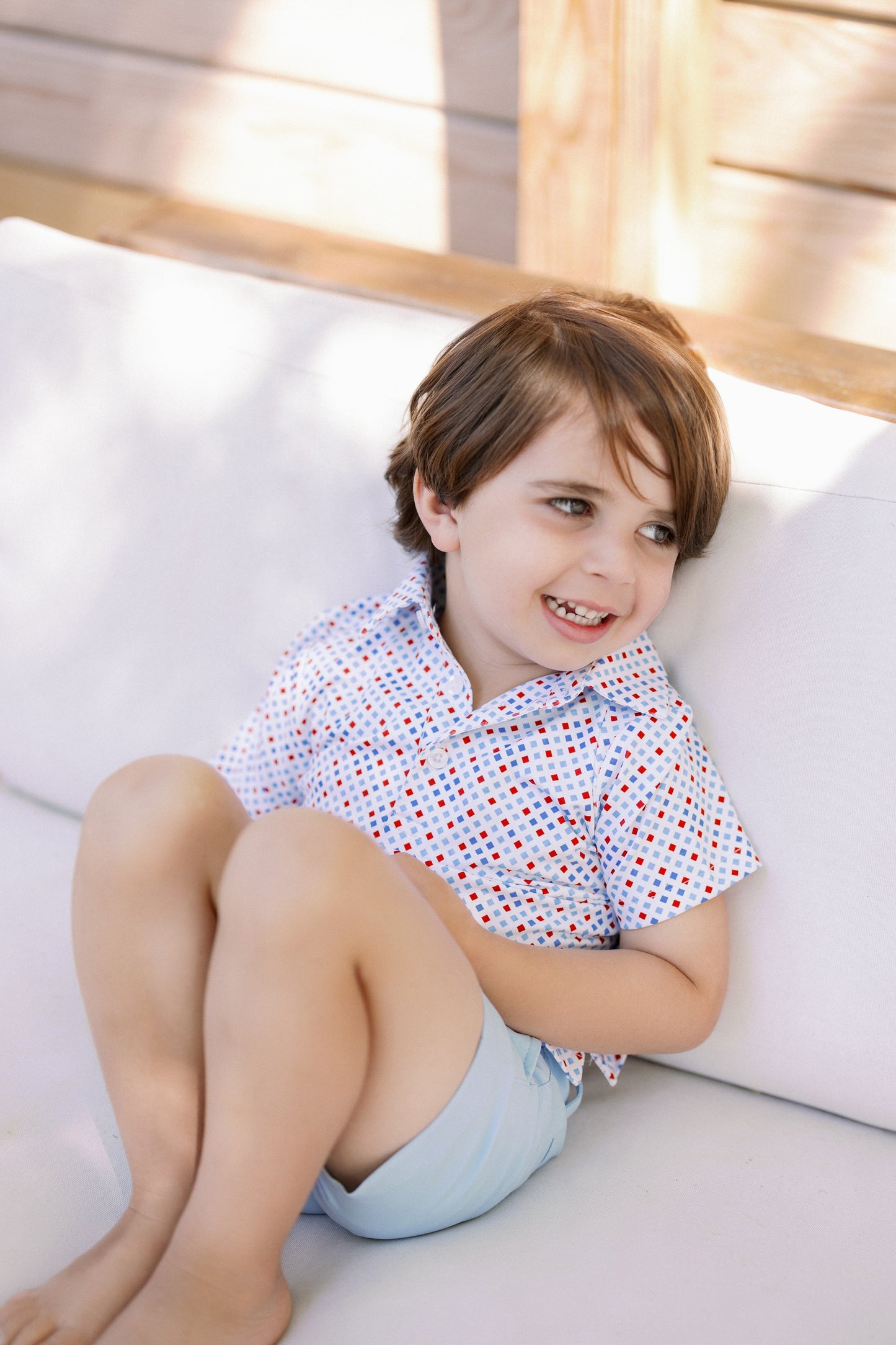 Red. White, and Blue Diamond Boys' Polo