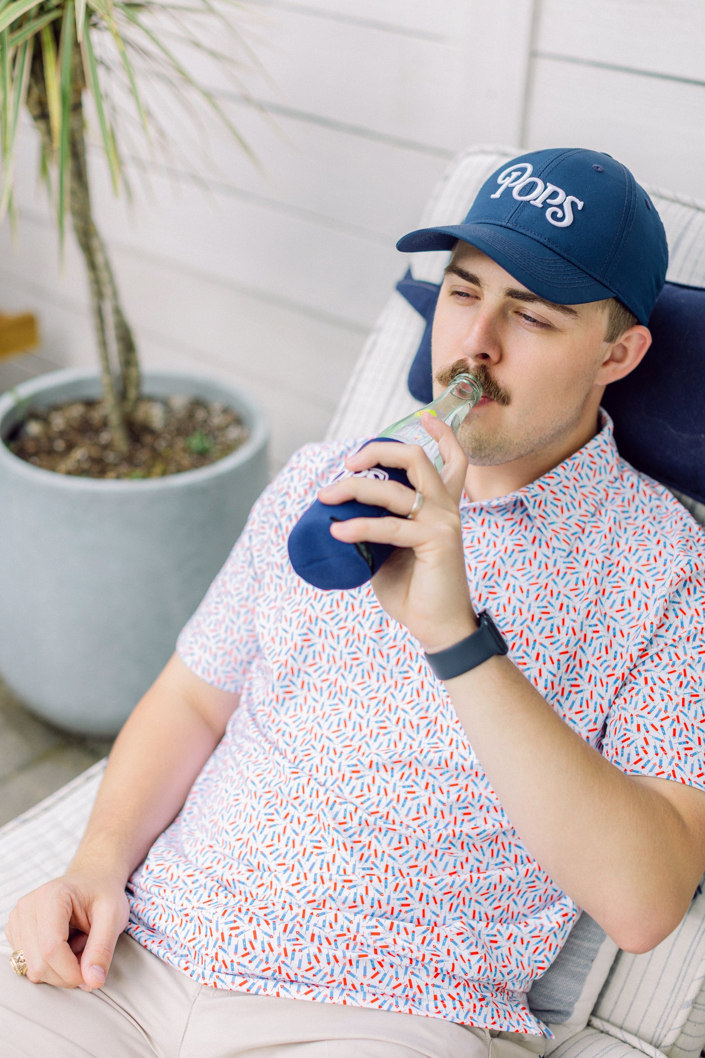 Navy and White Pops Performance Hat