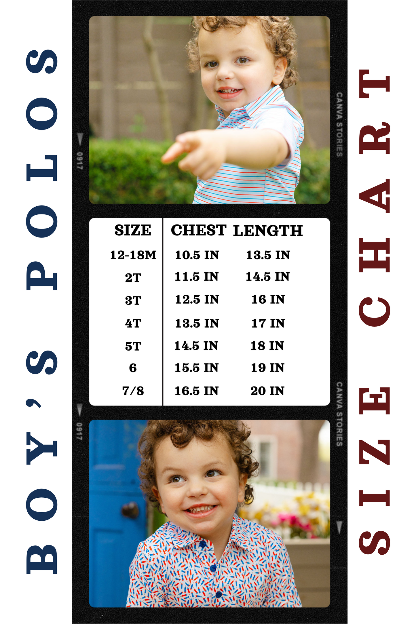 Blue & White Block Print Boys' Polo (FINAL SALE)