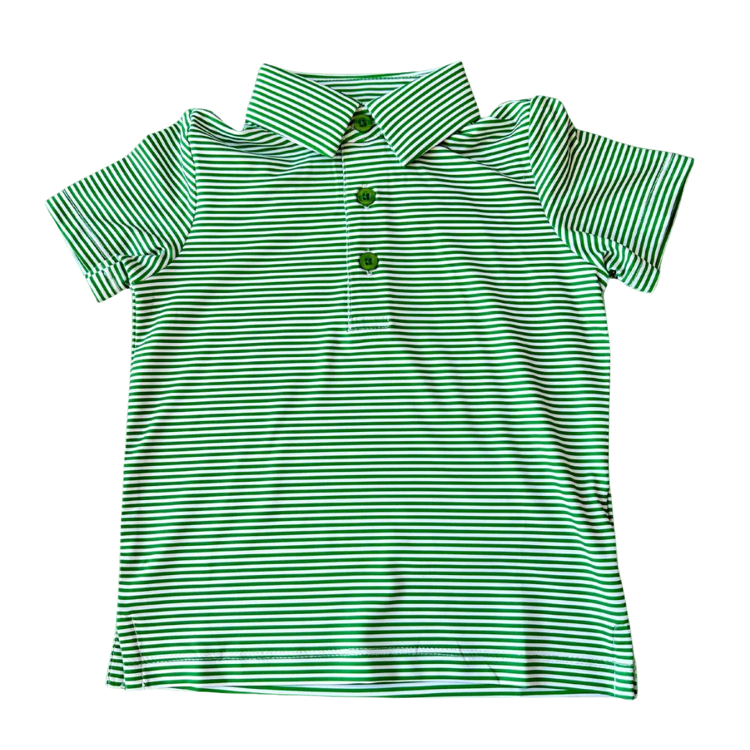Green Stripes Boys Golf Polo I Pops Polos