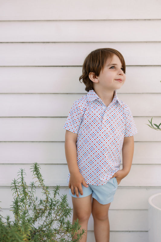 Red. White, and Blue Diamond Boys' Polo